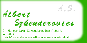 albert szkenderovics business card